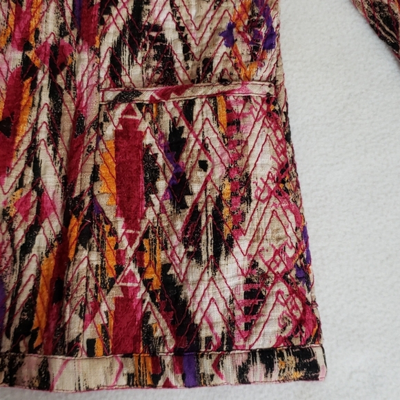 Chico's Women's Red White Black Orange Jacket, 1 - Picture 8 of 9